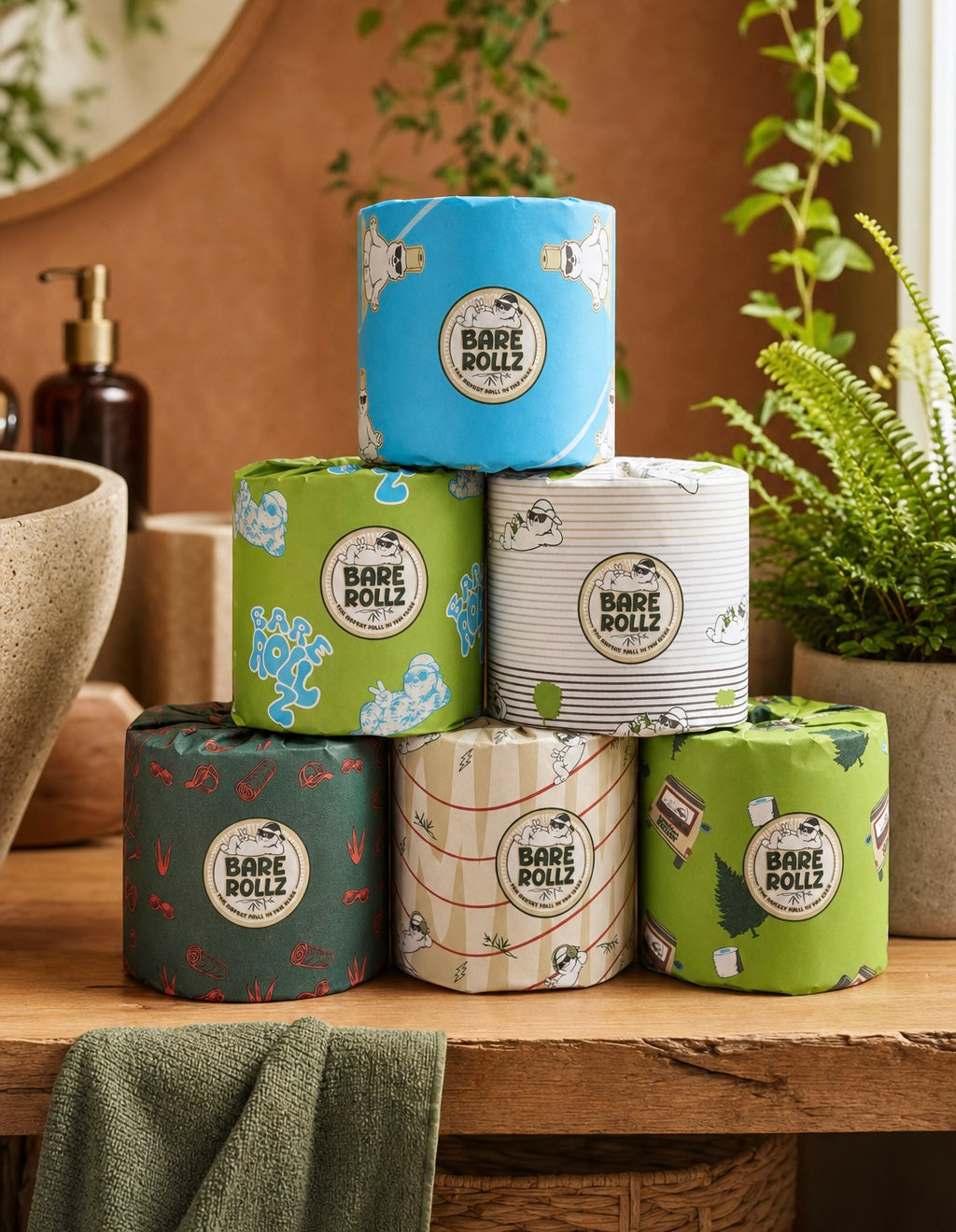 24 Pack Premium 100% Bamboo Pulp Toilet Paper Double Length 370 Sheets